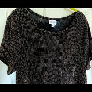 Lularoe Black Metallic Chevron Carly Dress